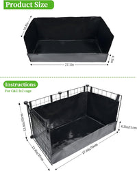 Guinea Pig Litter Box, Hay Holder, Cage Liner - 28"x13"x11.8" / Black - image 3