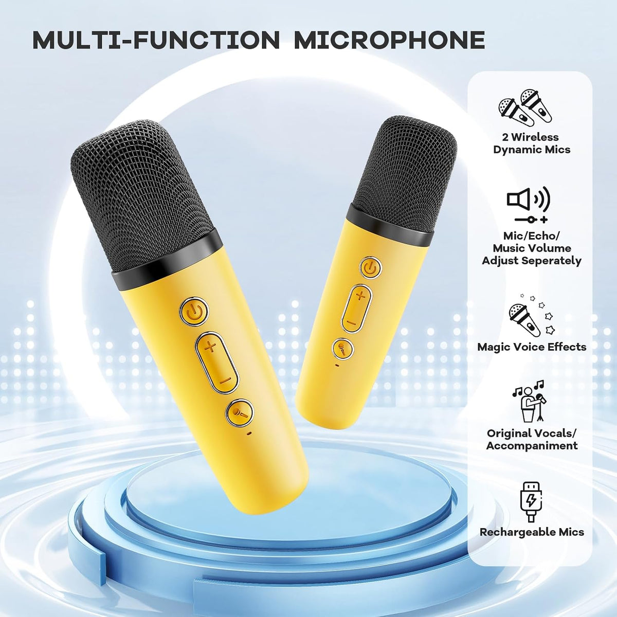 YLL Karaoke Machine for Kids - Yellow - image 3