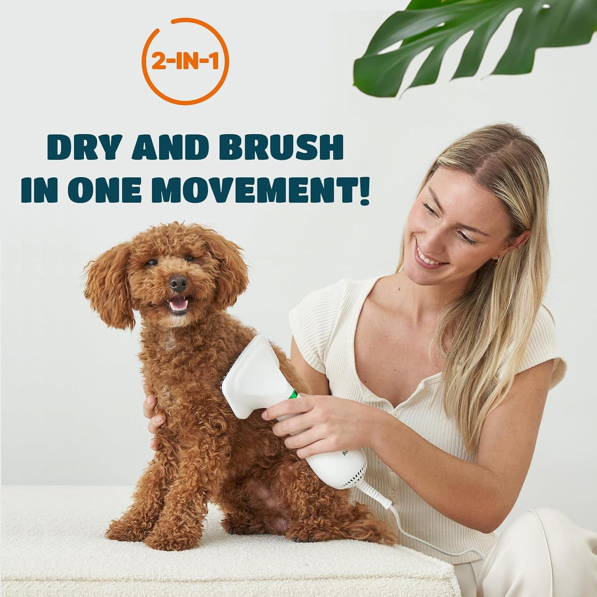 2-in-1 Dog Hair Dryer with Brush for Small Dogs and Cats - image 2