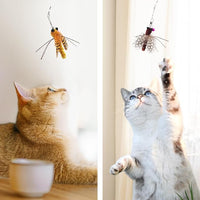 SONGWAY Insect Cat Toys with Feather - 6 Pieces Cat Insect Feather Toy Refills, Teaser Wand Attachments, Interactive Toys for Indoor Cats Kittens