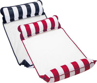 Aqua 4-in-1 Monterey Hammock Pool Float & Water Hammocks - Navy & Burgundy/White Stripe / Monterey Hammock / 2 Pack