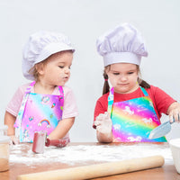PASHOP rainbow unicorn kids apron 2 pack with front pockets in waterproof polyester - view 11