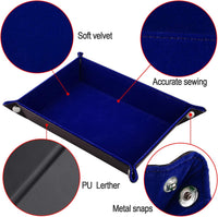 SIQUK Double Sided Dice Tray Folding Rectangle Dice Holder – Fun for Kids & Family - Dark Blue - image 2
