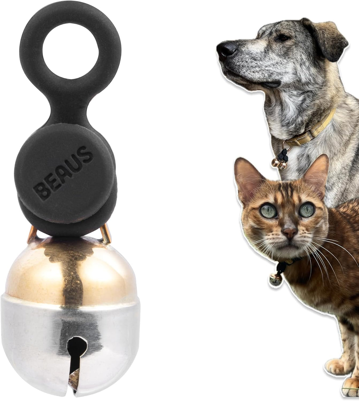 Beau's Bells V2 | Cat & Dog Collar Bells with New Quick Loop Easy Release Clip | Handmade Copper | - Single Bell / Small