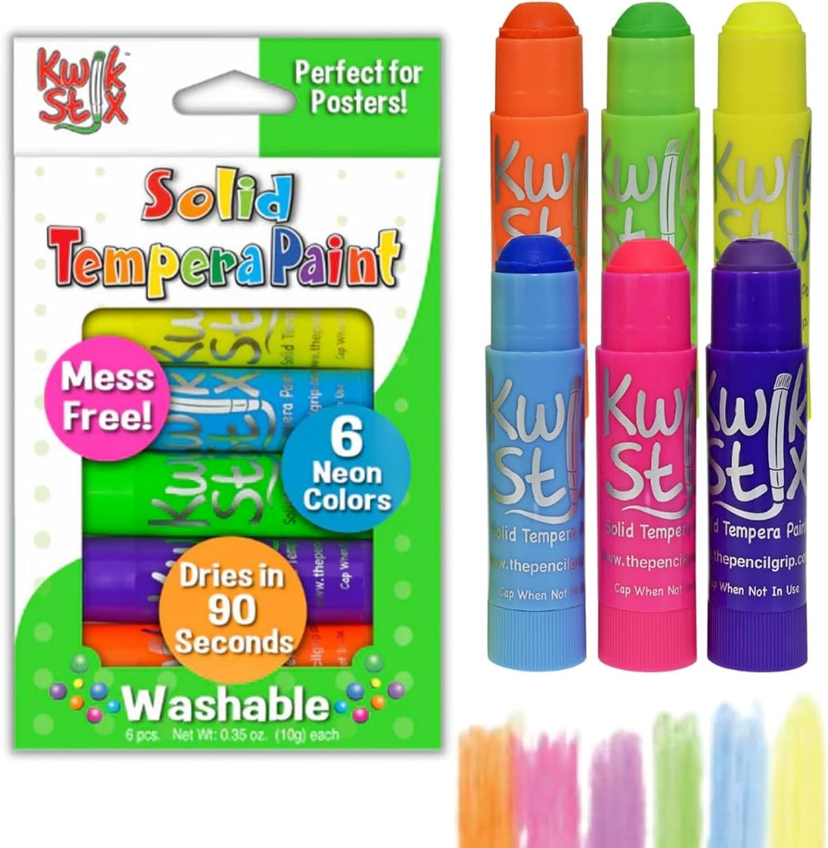 The Pencil Grip Kwik Stix NEON Solid Tempera Paint - Neon