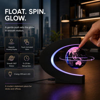Magnetic Levitation Floating Rotating World Globe with LED Light - Black Color-Changing - image 2