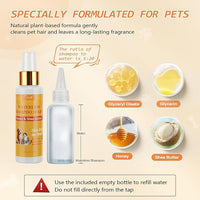 Cat Steam Brush for Shedding, 4 in 1 Rechargeable Pet Steam Brush Set for Dogs & Cats, Pet Spray Hair Removal Comb with Waterless Shampoo, Anti-Static, Massage, Cleaning & Combing All in One