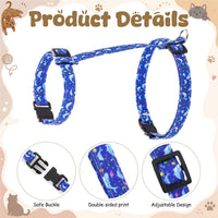 2 Pack Cat Harness and Leash with Collar Set - Dinosaur - image 2