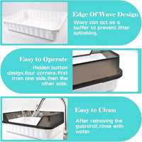 Large Cat Litter Box with High Sides,Semi Enclosed Cats Litter Box,Anti-Splashing Detachable Cat Litter Pan,Kitten Toilet with Litter Sifting Scoop for Big Middle Small Cats,Easy to Clean No Odor