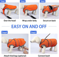 MIGOHI Warm Dog Coat Waterproof Winter Dog Jacket, M - Orange / Small - image 3