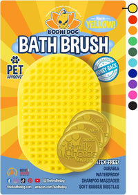 Bodhi Dog Shampoo Brush - Pet Grooming & Bath Supplies for Dogs and Cats - Bath Brush for Long - 1 Pack / Yellow