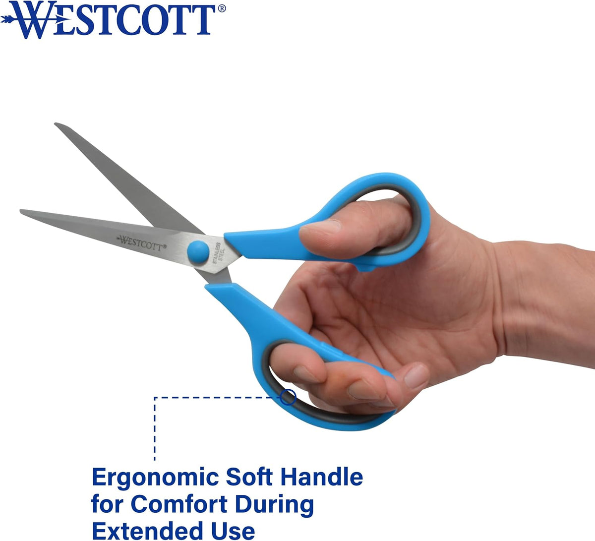 Westcott 8" Straight Stainless Steel Soft Handle Scissors - 8" Pack of 15 - image 3
