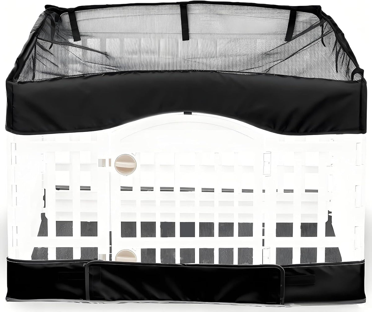 2 Pack Dog Playpen Cover and Bottom Pad Fits for 36 Inch 4 Panels Pet - PureBlack