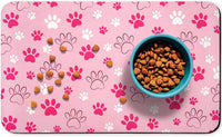 Dog Food Mat, Absorbent Water Bowl Mats Cat Pet Feeding Placemats Pink 20 * 12 inch – Essentials for Dogs - Pink / 20"L x 12"W
