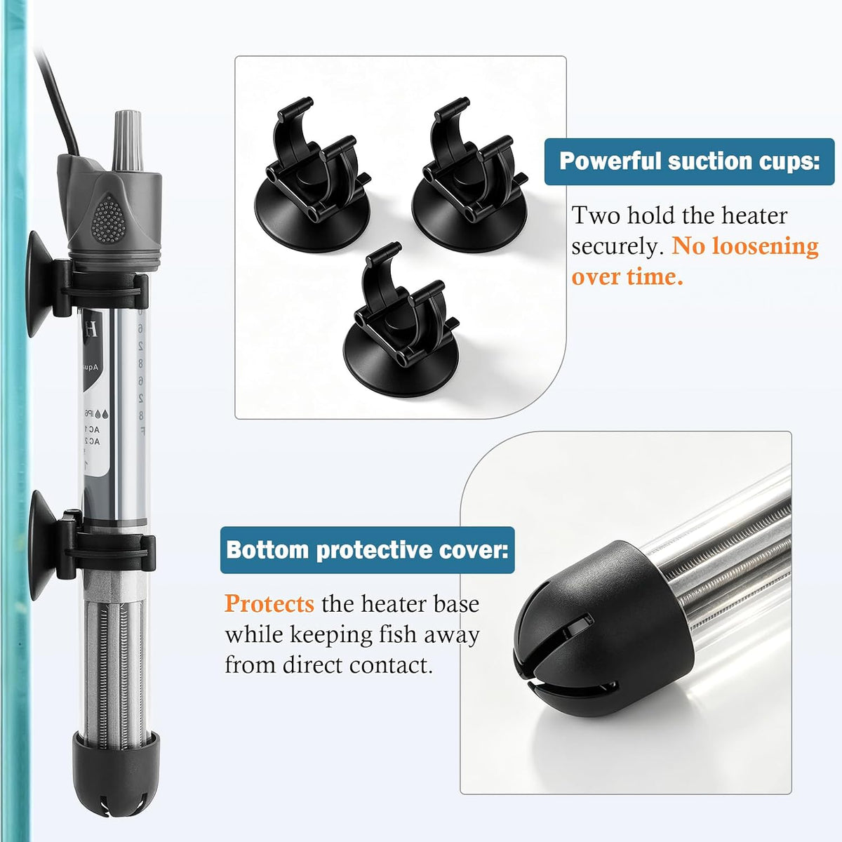 HITOP 50W Adjustable Aquarium Heater - 7in-25w - image 3