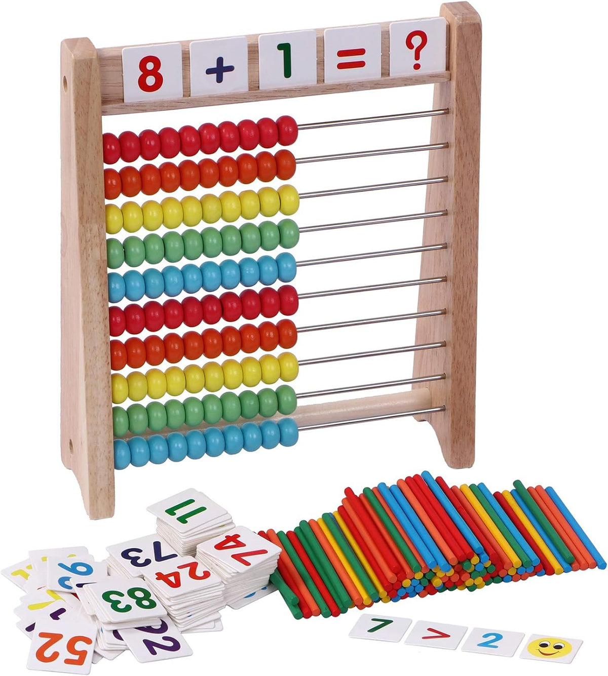 Wooden Abacus for Kids Math with 100 Beads