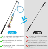 Flirt Pole for Dogs Interactive Chase Toy for Large Medium Small - blue-dog pole toy - image 4