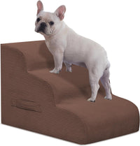 4 Step Dog Stairs Pet Ramp for High Beds, Sofas and Cars – Essentials for Dogs - Coffee / 3.0 / 3-Step 16"H