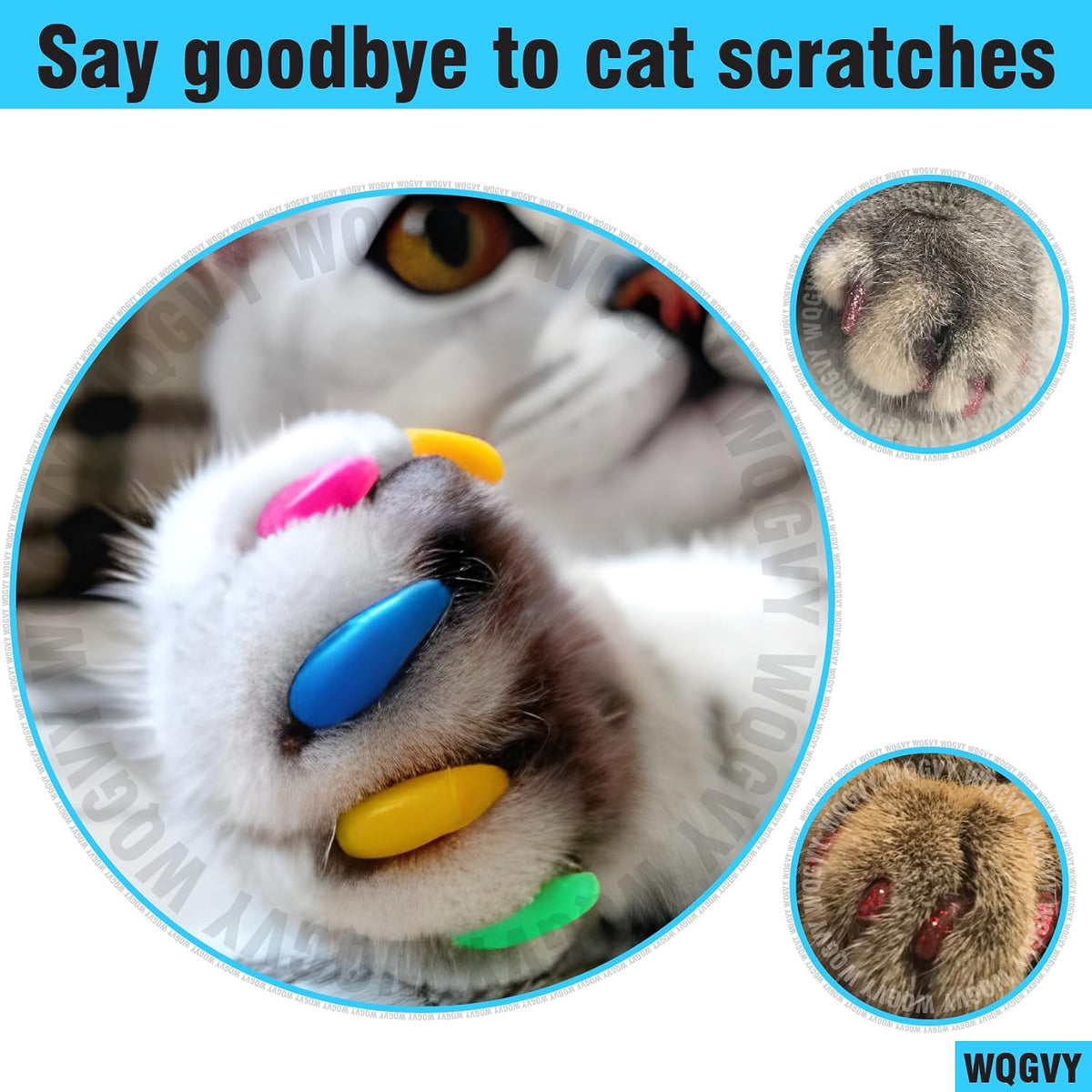 15 Colors, Cat Claw Covers Tips with Adhesives and Applicators - M - image 4