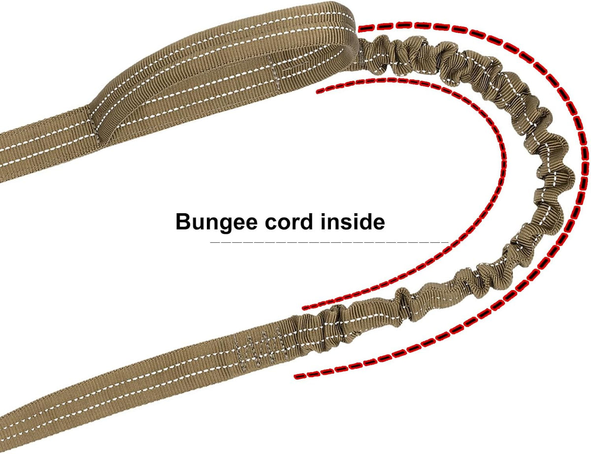 Tactical Dog Leash with Quick-Release Metal Clasp - 4 FT / Reflective Brown - image 3