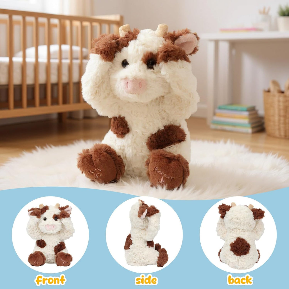 Hopearl Peek A Boo Cow Interactive Repeats What You Say Plush Diary - Cow - image 2