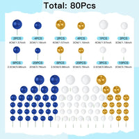 NACHLYNN 80 Pcs Cake Balls Decorations Mini Balloon Cake Topper Balls - Glitter Blue Gold White - image 2