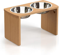 Elevated Dog Bowls, Bamboo Raised Dog Bowl Stand – Essentials for Dogs - Natural / X Large: 13'' Tall-68 oz Bowl
