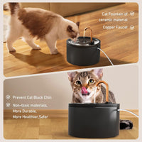 DOOOB Ceramic Cat Water Fountain - Black Ceramic Cat Fountain - image 4