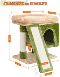 SYANDLVY Gothic Cat Tree with Coffin Bed for Indoor Cats - Beige & Green - image 3