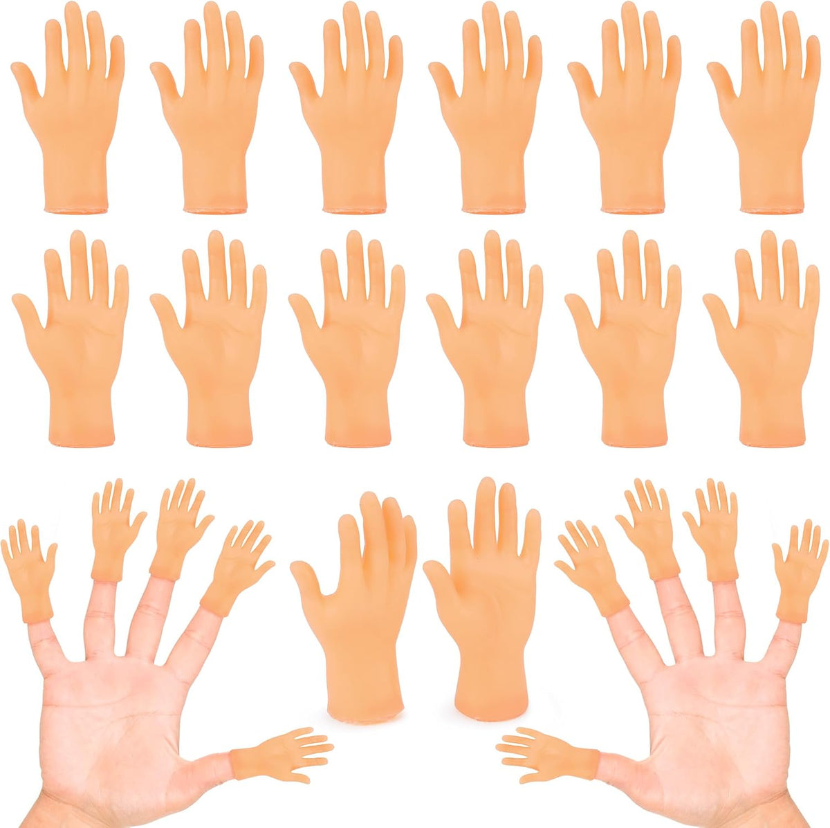 30 Pcs Tiny Finger Hands, Mini Fingers Funny Hand Puppets for Parties – Fun for Kids & Family