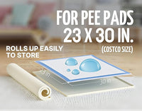 TidyFriend Dog Pee Pad Holder Tray Fits for 30” x 23” Pee Pads with Corner Lock Holes, Raised Edges, Non-Spill, Easy to Clean Silicone Dog Potty Tray Holder, For Indoor Floor Protection (Beige)