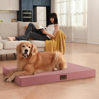 Outdoor Waterproof Orthopedic Dog Bed for Large Dogs – Essentials for Dogs - Pink / 36.0"L x 27.0"W x 3.0"Th - image 2