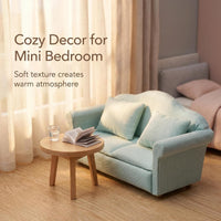 Cutemini white 1/12 scale dollhouse loveseat couch with pillows - view 23