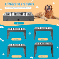Elevated Dog Bowls with 2 Stainless Steel Dog Food Bowls - Grey / Round Bowls - image 2