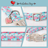 Dog Collar With Metal Buckle, Red Rose Flower Gift for Small - Colorful Love / L - image 3
