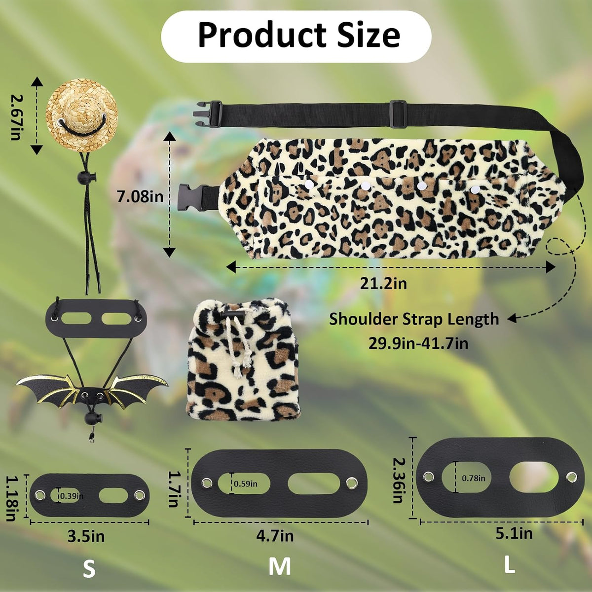 Bearded Dragon Leash and Harness Set, Bearded Dragon Accessories - Leopard - image 2