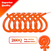 260 Clear Long Balloons for Animals - Orange - image 2