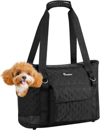 Pawaboo Dog Purse Carrier for Small Dogs with Pocket - B-Black