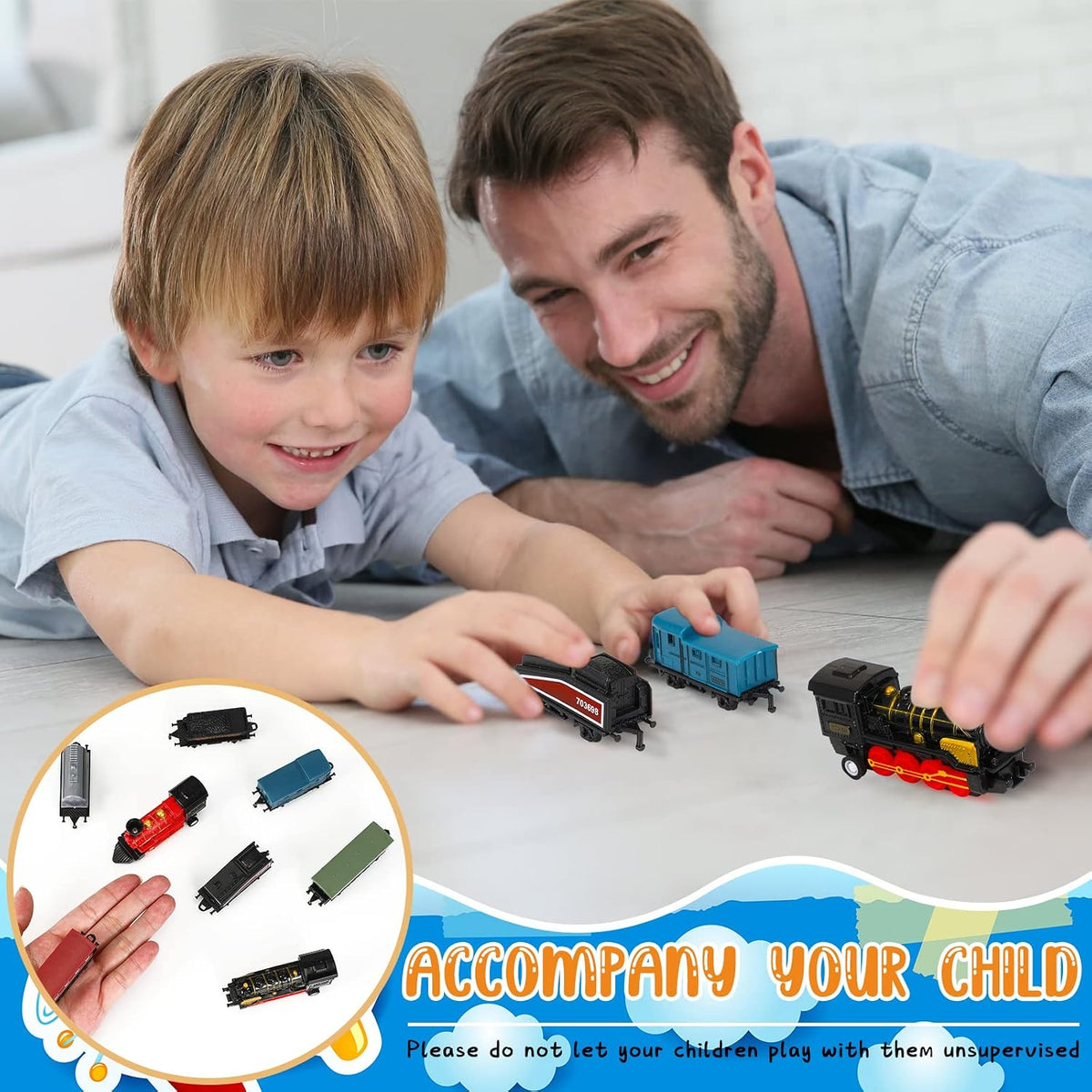 Hanaive 2 Set Train Toys Small Pull Back Train Steam Locomotive - Black,red - image 4