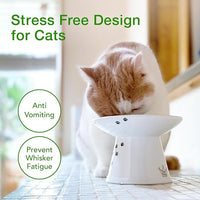 Necoichi Extra Wide Raised Cat Food Bowl, Elevated, Prevent Neck & Whisker Fatigue, Dishwasher and Microwave Safe, No.1 Seller in Japan! (Cat, Extra Wide)