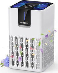 Air Purifiers for Home Large Room Up to 1250 Ft²,MOOKA H13 HEPA Air Purifier for Pets Dust Odor Smoke,Aromatherapy Function,Air Cleaner with 15dB Quiet Sleep Mode for Bedroom Office Living Room,White