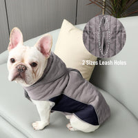 Warm Fleece Dog Hoodie for Small Dogs, Winter Puppy Coats - Grey / Small - image 2