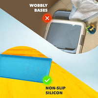 TidyFriend Dog Pee Pad Holder Tray Fits for 24” x 24” Wee Wee Pee Pads - Stable Grip, Raised Edges, Quick-Wipe Silicone Surface Dog Potty Tray Holder for Indoor Flooring Protection (Dark Blue)