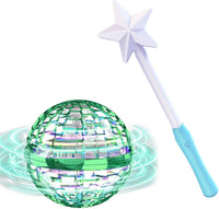 ATHLERIA Magic Flying Orb Ball, Boomerang Hover Balls - Flying Ball with Wand / Green