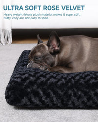 KSIIA Washable Dog Bed Medium Size Dog Crate Bed Plush Pet Mat - Black / 23.0"L x 18.0"W x 3.0"Th - image 2