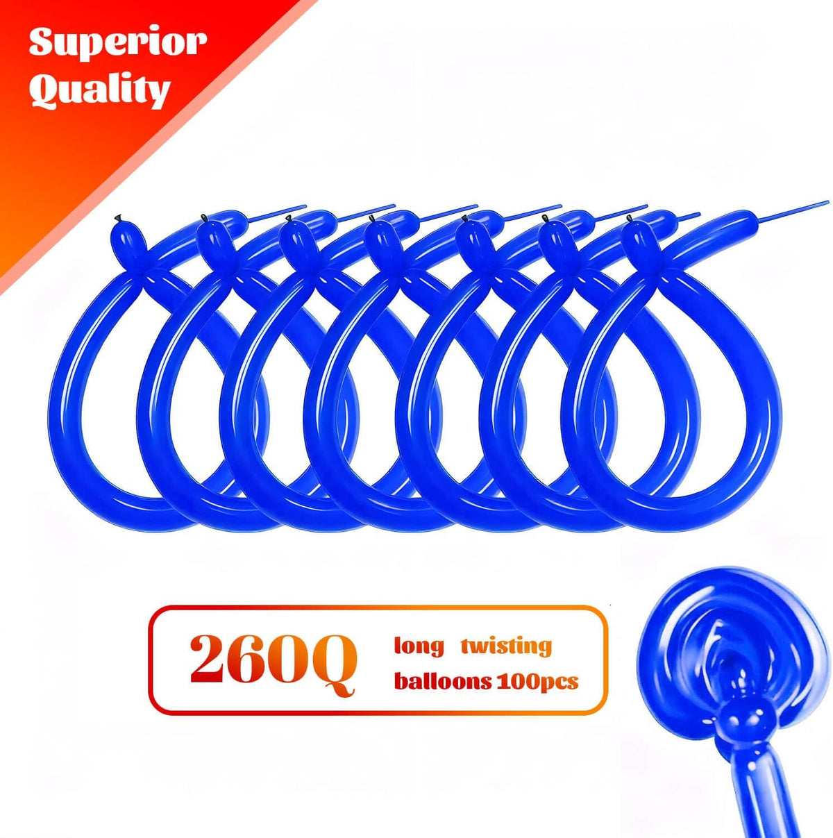 260 Clear Long Balloons for Animals - Blue - image 2
