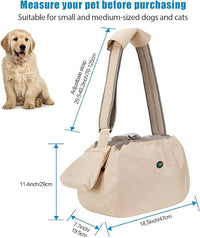 Ownpets Pet Sling Carrier, Fits 15 to 25lbs Extra-Large Dog/Cat Sling Carrier Reversible and Hands-Free Dog Bag with Adjustable Strap and Pocket Shoulder Pad, Beige