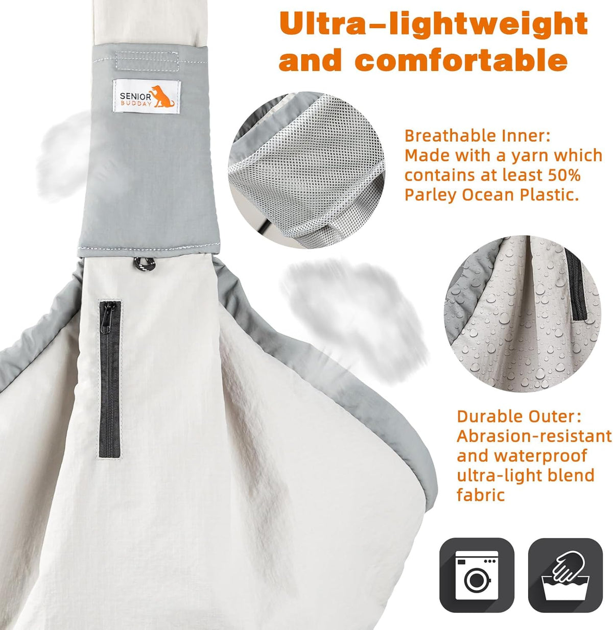 Dog Carrier Sling, Dog Carriers for Small Dogs Up to 20lbs - Grey - image 4