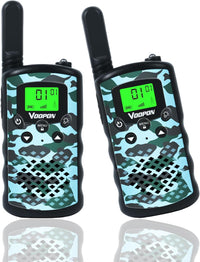 VOOPON green camo walkie talkies for kids with LCD screens