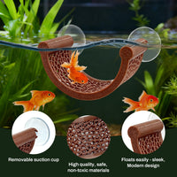 Betta Fish Hammock, White Floating Resting Leaf with Suction Cup - Brown - image 3